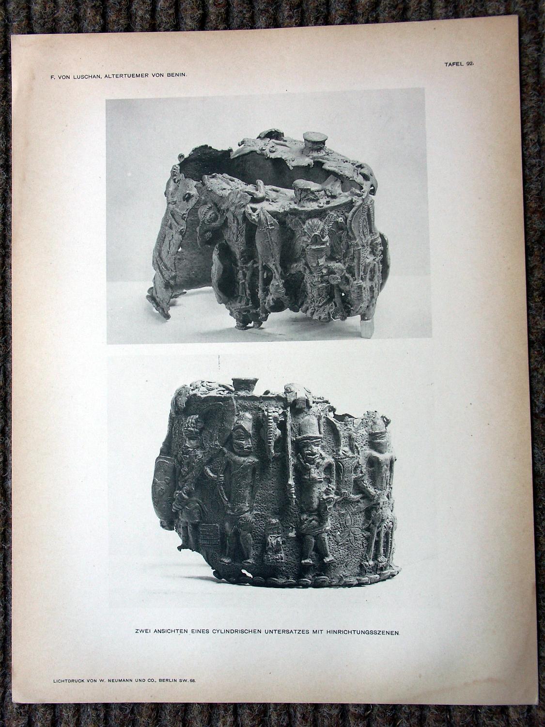 zz-lusc19,tafel 092 benin nigeria,bronze-figur-gruppe hinrichtung